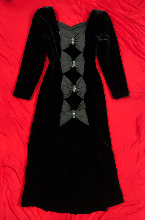 日本直邮vintage丝绒连衣裙 水无花音...