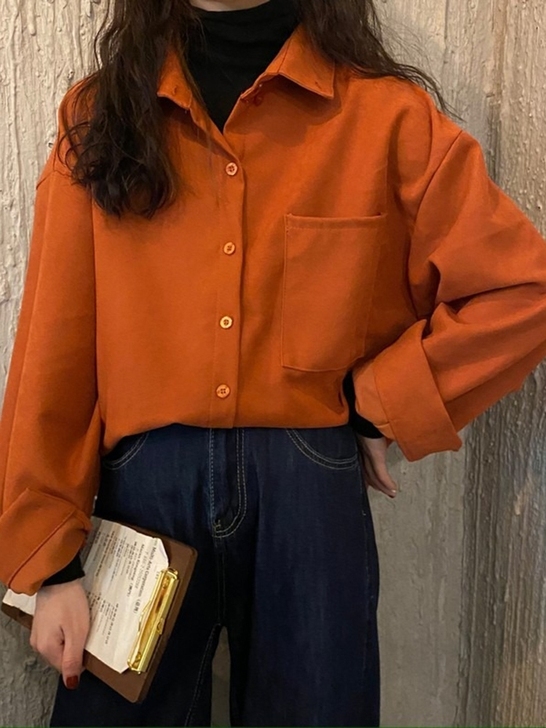 最小的海黑哥雪纺长袖衬衫