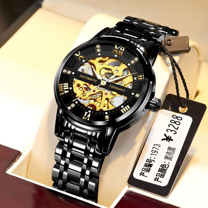 【捡漏】瑞士名牌全自动机械手表男防水夜光镂...