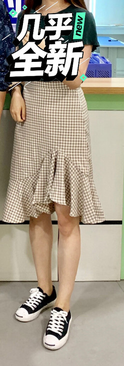 小格子鱼尾裙（实拍）