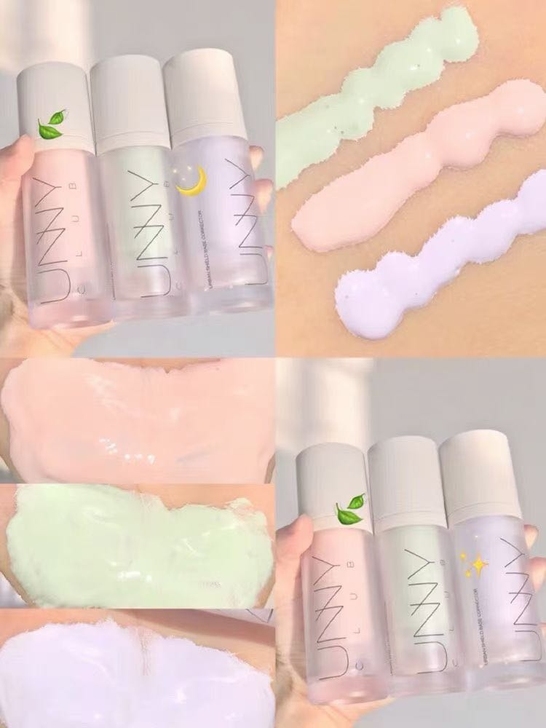 出UNNY隔离霜,绿色粉色紫色三个颜色都有...