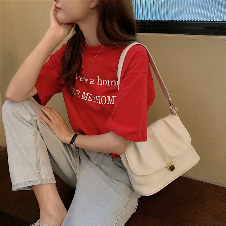 包包女2020新款法国小众奶油色手提包褶皱...