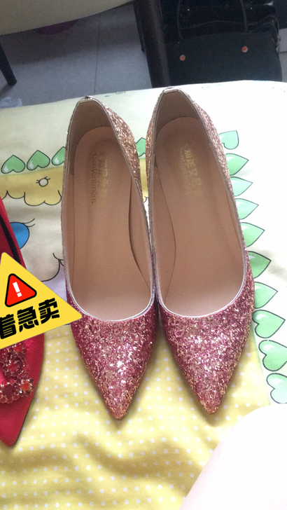 婚鞋 新娘鞋 高跟鞋 穿了一会 很新啊 没...