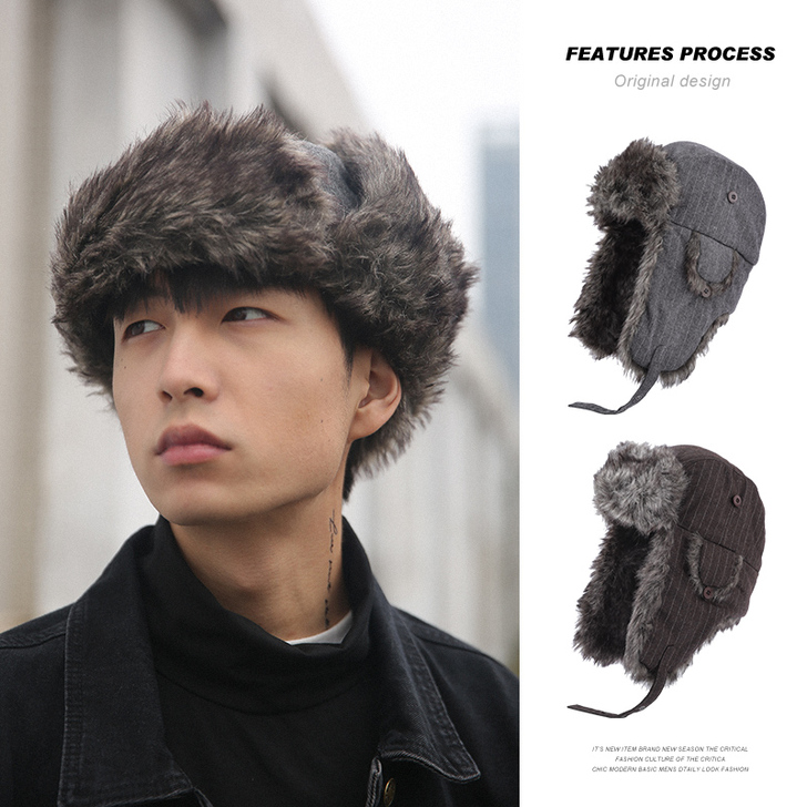 滑雪帽男秋冬季北方冬天防寒护耳帽子骑电动车...