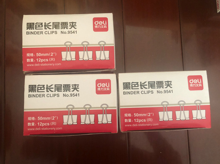 得力长尾夹11盒 全新