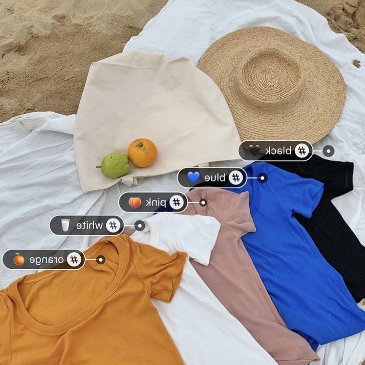 【折扣价】橘色正肩短袖t恤女夏天2021新...