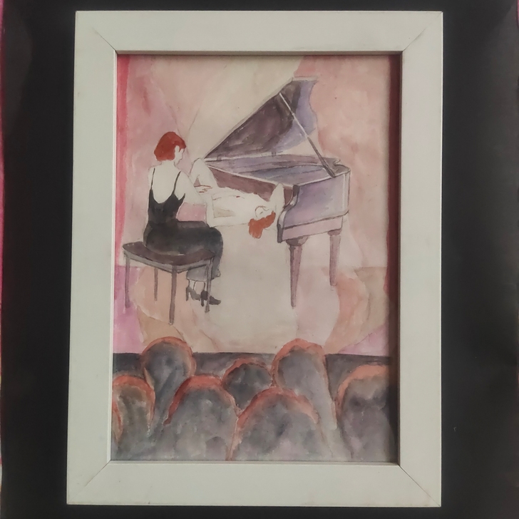 水粉画作品 《演奏》