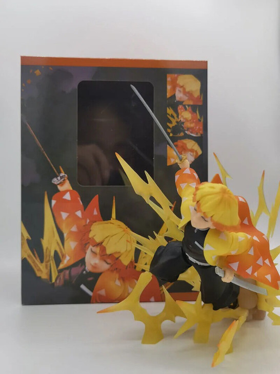 鬼灭之刃我妻善逸雷之呼吸霹雳一闪带特效手办...