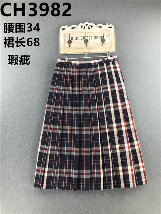 古着Vintage半身裙日本制孤品格子复古...