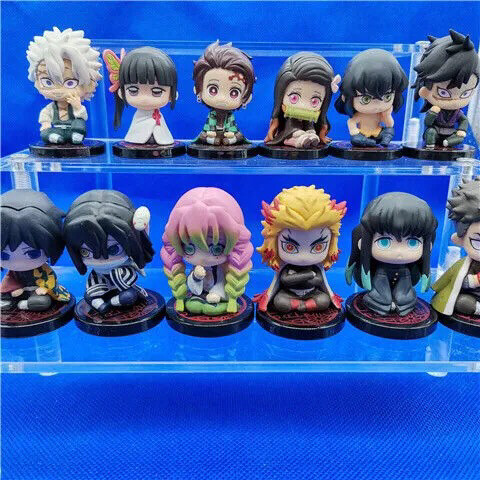 万代鬼灭之刃炭治郎祢豆子恋柱坐姿扭蛋摆件正...