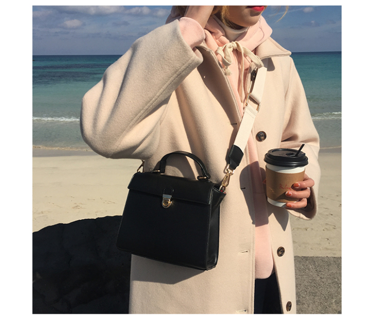 韩国百搭小方包新款单肩包纯色气质休闲手提包...