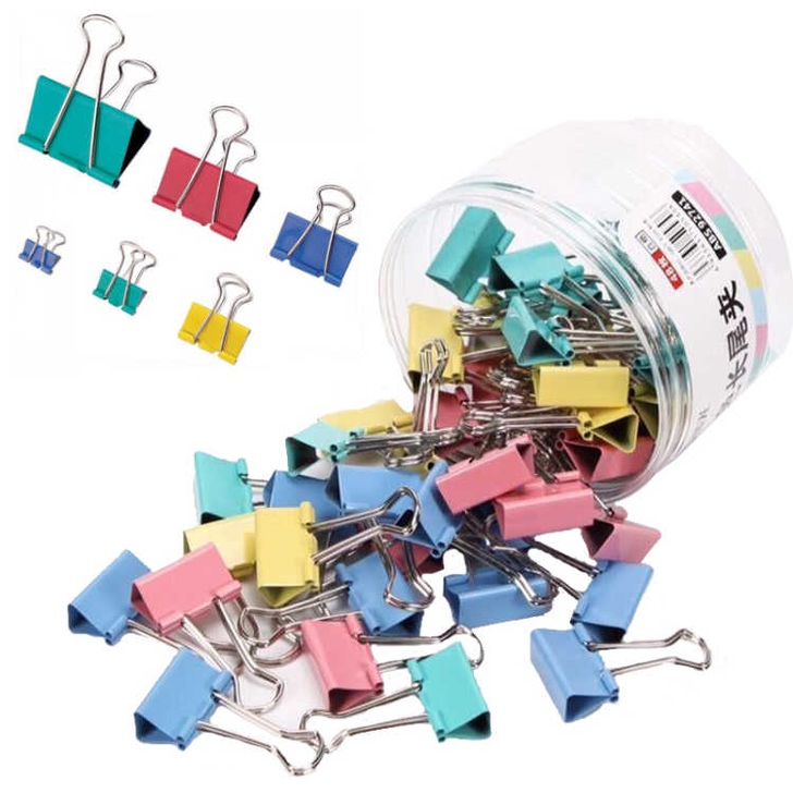 【5元40个】全新彩色长尾夹文件夹子燕尾夹...