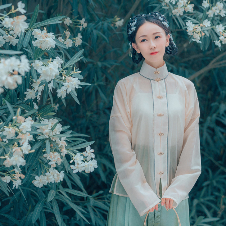 【妙计】花無笔原创正品汉服女明制竖领对襟短...