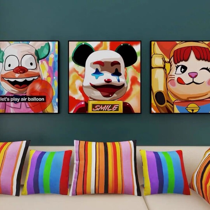 亏本包邮波普风装饰画创意客厅沙发背景12色...