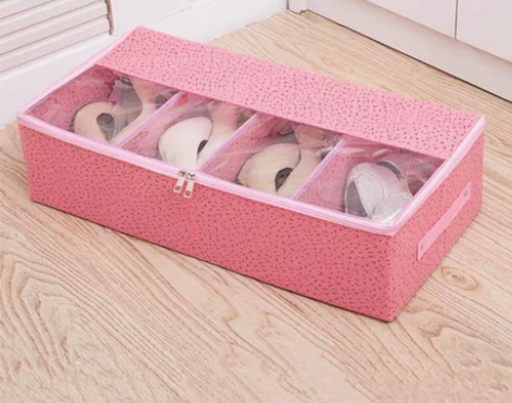 布艺鞋盒长靴子透明防尘收纳盒收纳箱床底收纳...