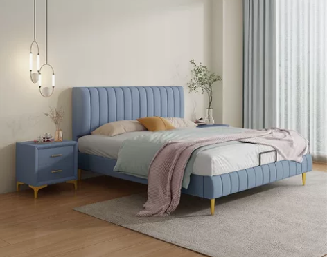 亏本半价清仓：北欧奶油风简约科技布床1.8...