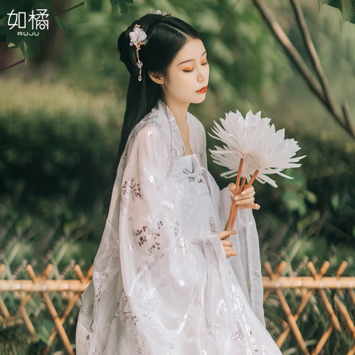 汉服女中国风原创古装樱花超仙女飘逸广袖流仙...