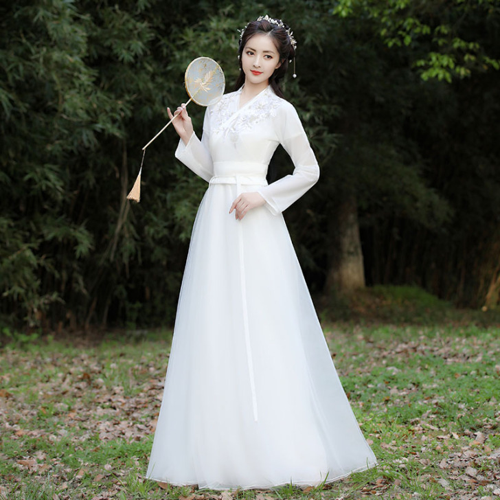 古装白色汉服女夏季薄款超仙气学生平价中国风...