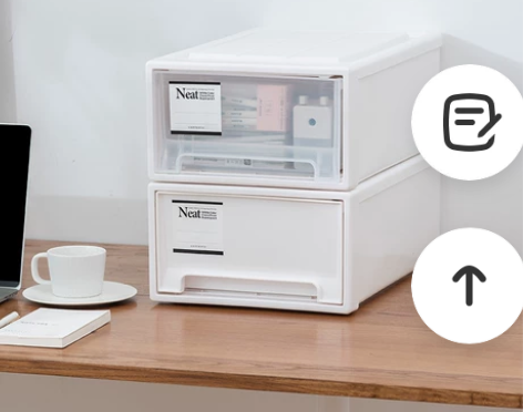 稻草熊桌面收纳抽屉式收纳盒内衣收纳箱文具收...