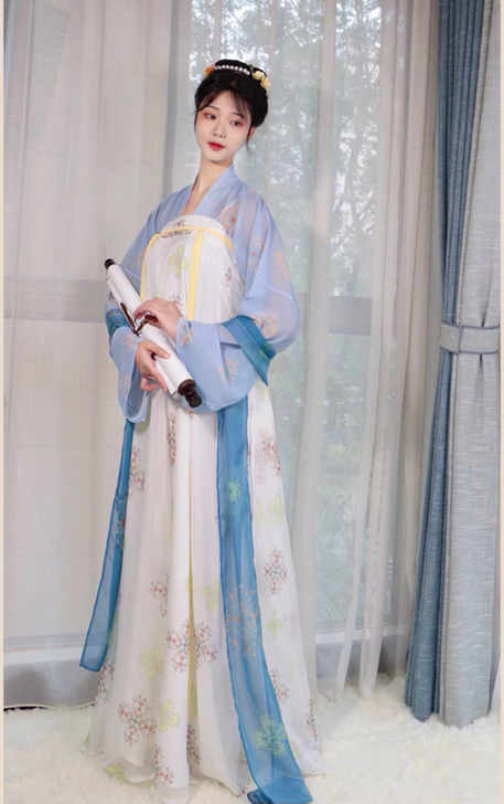 汉黛记原创梦矜唐复原齐胸,出蓝色上衣,全新...