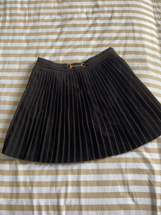 韩版 黑色锁扣百褶裙 裙裤a字裙