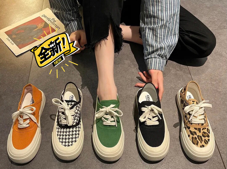 小众包头厚底百搭帆布运动休闲低帮透气平底板...