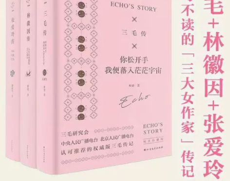 张爱玲传 林徽因传 三毛传  硬壳精装切口...
