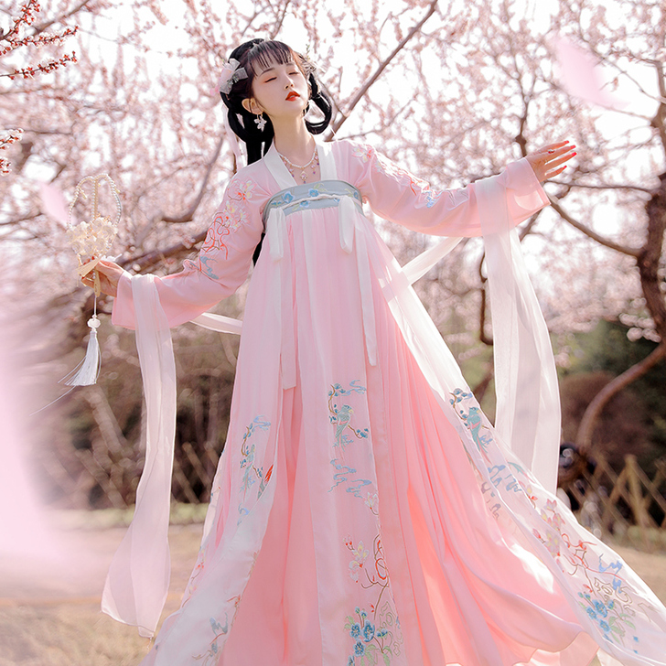 汉服女正品原创中国风重工刺绣齐胸襦裙超仙气...