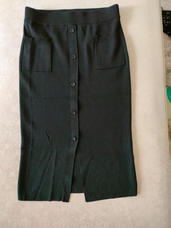 前开叉针织包臀裙 M码