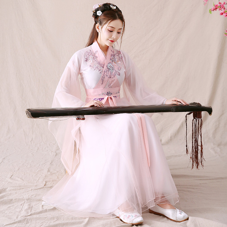 古装仙女飘逸中国风套装樱花超仙气汉服襦裙表...