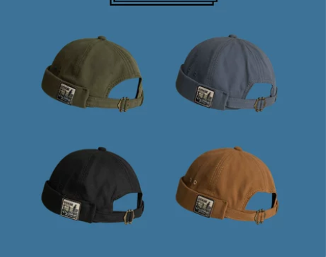 日系复古软顶雅痞帽女韩版大头围军绿色地主帽...