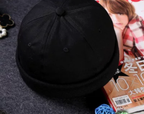 男女士成人春秋瓜皮帽纯棉休闲黑白色个性地主...