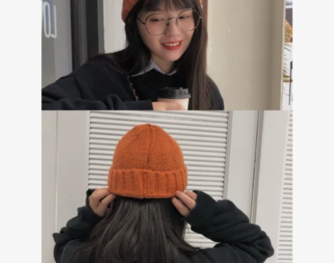 丁走走/日系学生纯色马海毛毛线帽子女秋冬保...