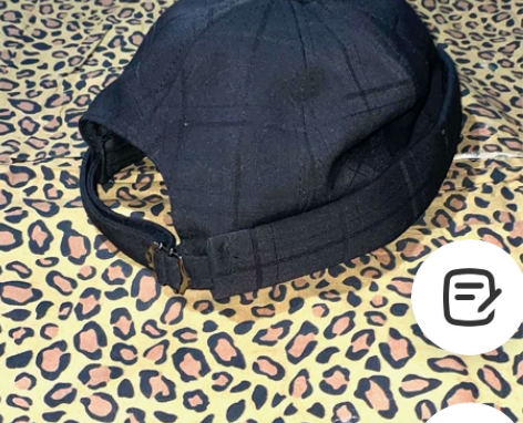 闲置日系黑色格纹瓜皮帽 帽子 暗纹 可调节...