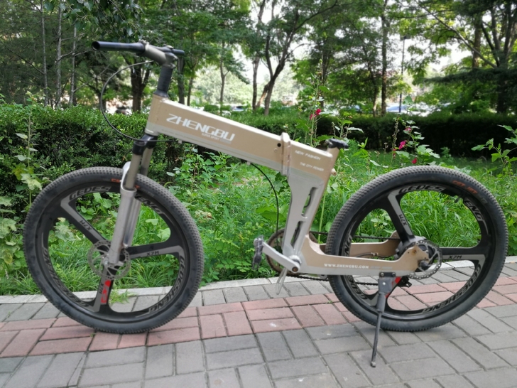 正步z26车架、后轮及电机、禧玛诺7速变速...