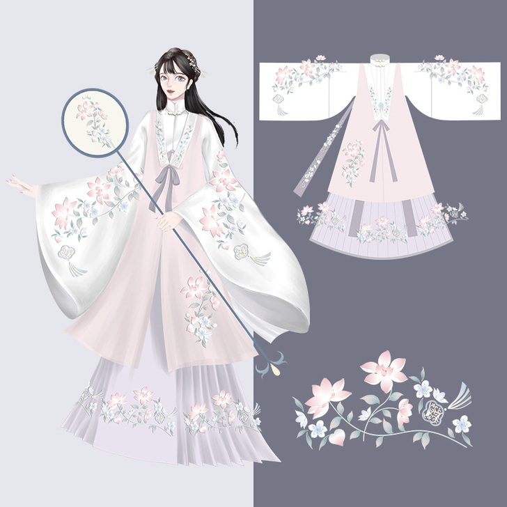 仙气十足的汉服～仙楚姬原创汉服女【陌颜】明制袄裙长比甲刺绣长