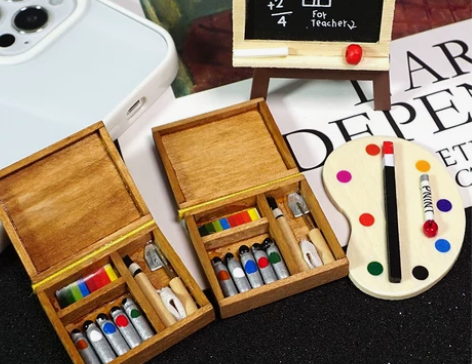 比彩 文具配件木质小黑板小调色盘画板饰品d...