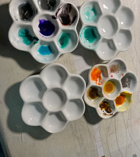 陶瓷调色盘1个8元包邮！ 尺寸 长9厘米！...