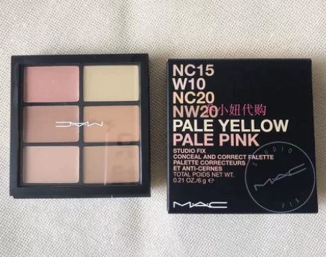 现货美国MAC魅可专业六6色遮瑕盘修容盘调...