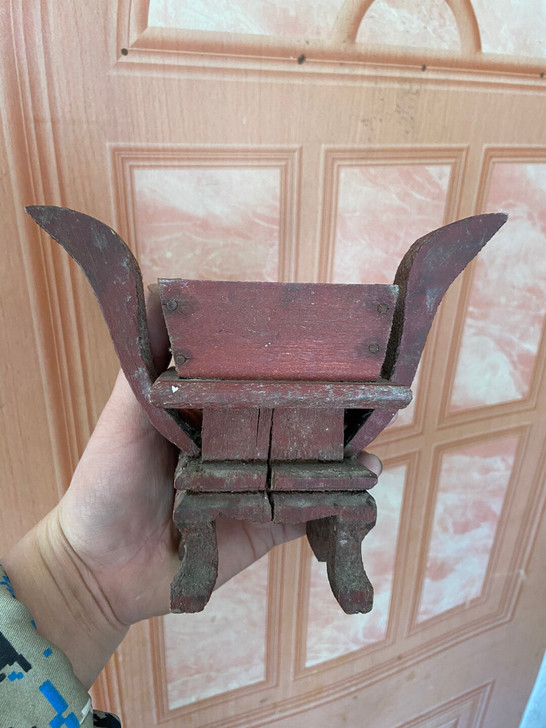 民国大漆朝天耳四足楸木香炉香插文房摆件案头...