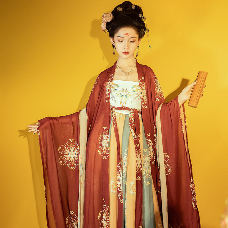 嘉宠丫头原创【云裳】唐制汉服女唐风印花诃子...