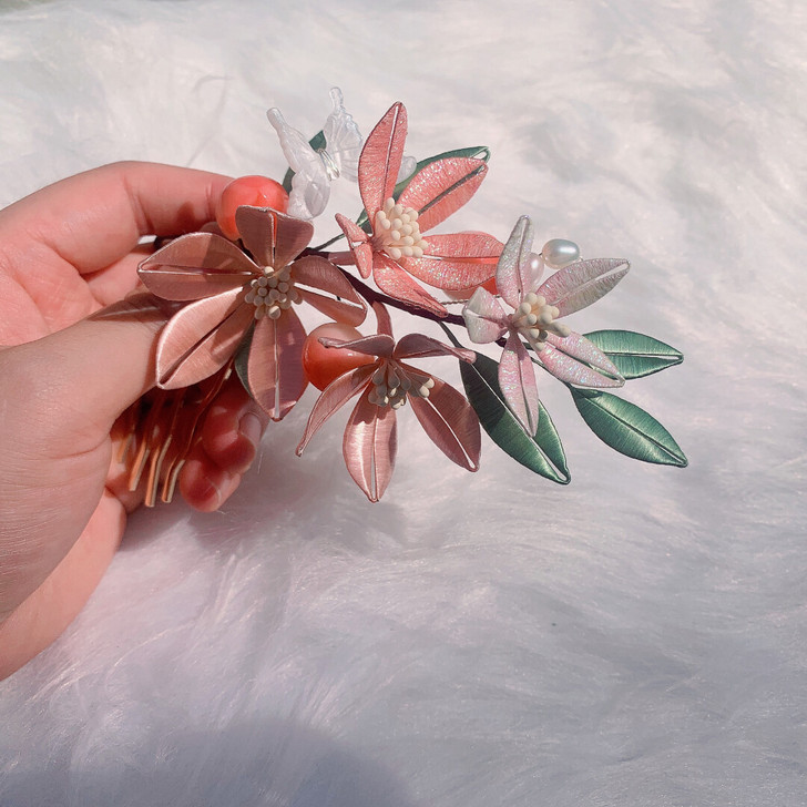 【新】缠花 桃花 汉服配饰 原创手作