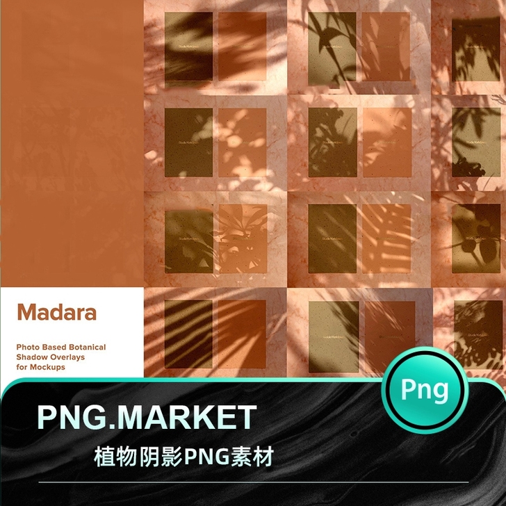 自然光植物阳光阴影投影效果背景PNG免抠素...