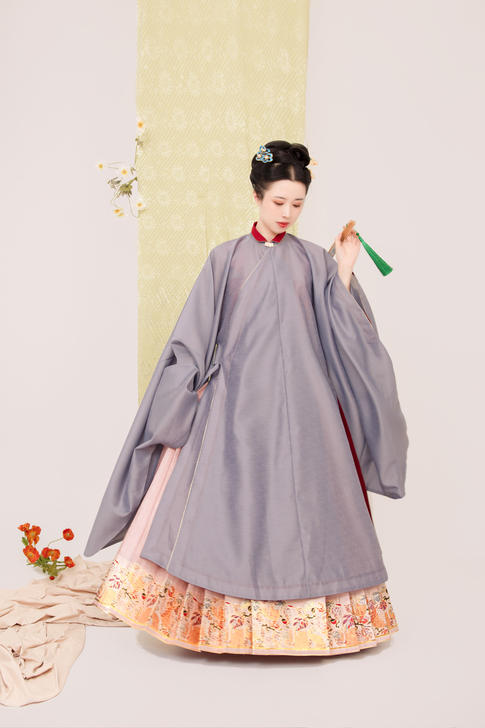 【全新】鸾羽家春秋暗花纱 仿孔府立领大襟斜...