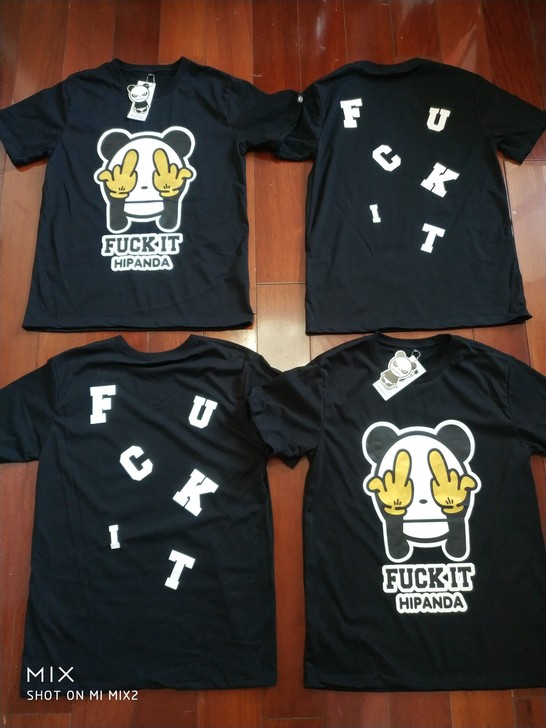 hipanda男士熊猫熊全棉T恤 衣长：常...