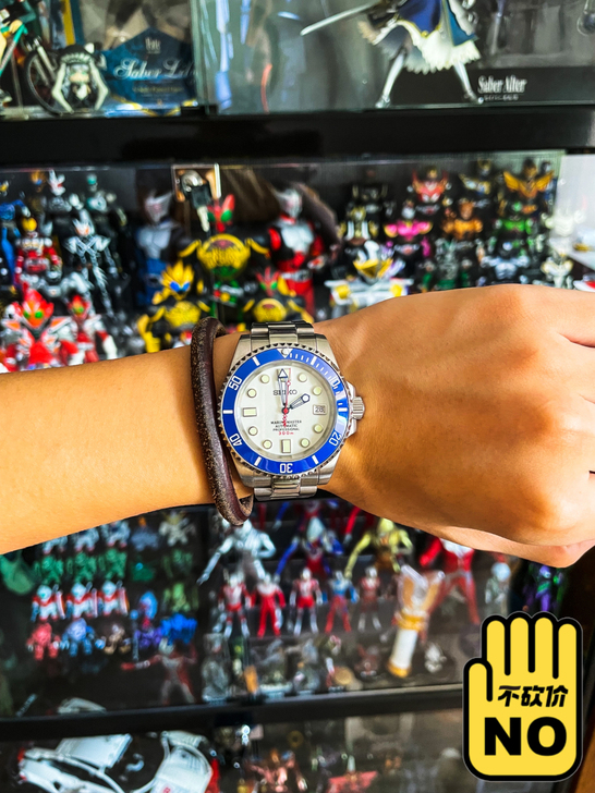 精工改装表 nh35机芯 夜光米色表盘 0...