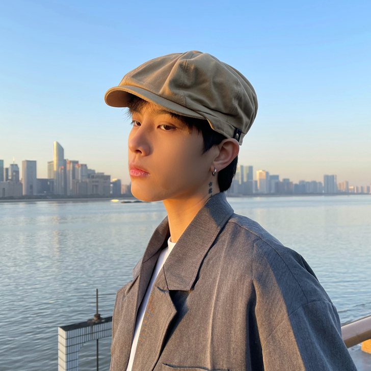 日系帽子男士潮韩版百搭前进帽男春夏季短檐鸭...