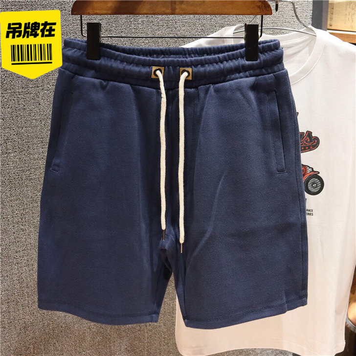 全新 休闲短裤男宽松日系复古休闲卫裤抽绳松...