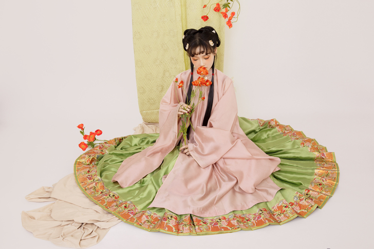 鸾羽家春秋暗花纱 现货 仿孔府立领大襟斜襟...