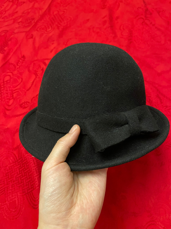 z*ra 呛口小辣椒羊毛呢礼帽 圆顶帽子...